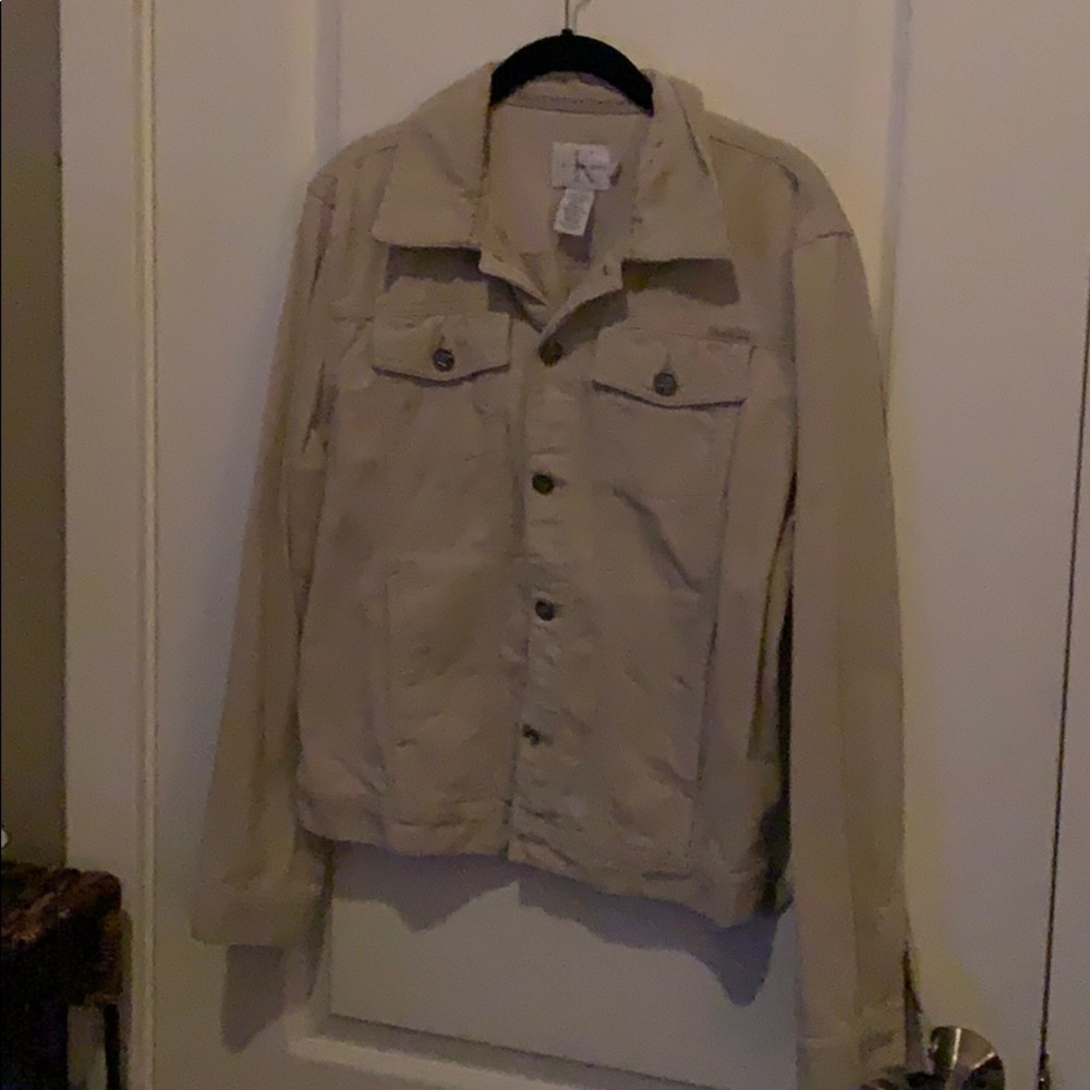 Polyester jacket looks like corduroy